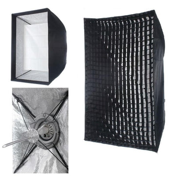 24"X 36" Easy Setup Carry Foldable EZ Softbox Fr Bowens Lightrein Jinbei / Goldenshell Calumet JTL Interfit With Grid